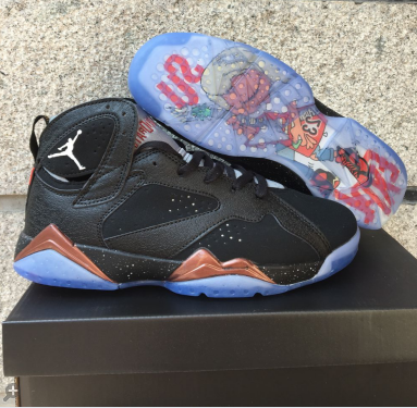 Wholesale Cheap Air Jordan 7 Retro Shoes Black/Bronze-White-Red